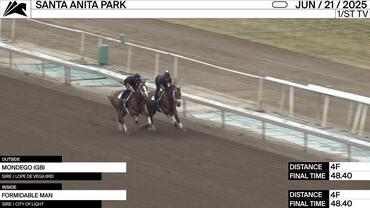 Mondego (Outside) and Formidable Man Worked 4 Furlongs in 48.40 at Santa Anita Park on June 21st, 2025
