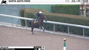 Moluccan Worked 4 Furlongs in 48.40 at Santa Anita Park on July 1st, 2026