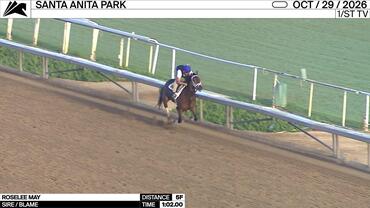 Roselee May Worked 5 Furlongs in 1:02.00 at Santa Anita Park on October 29th, 2026