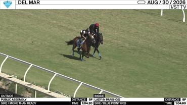 Public Assembly (Outside) and Lady In Paris Worked 5 Furlongs at Del Mar on August 30th, 2026