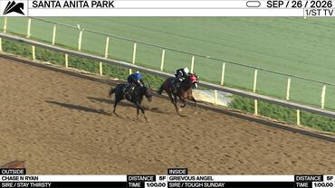 Chase N Ryan (Outside) and Grievous Angel Worked 5 Furlongs in 1:00.00 at Santa Anita Park on September 26th, 2026