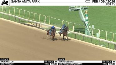 Hacking It Up (Outside) and Mucho Del Oro Worked 5 Furlongs in 1:01.80 at Santa Anita Park on February 9th, 2026