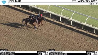 Bel Air Blintzcess (Outside) and Don't Know Why Worked 4 Furlongs in 47.60 at Del Mar on August 17th, 2026