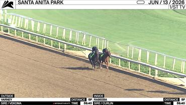 Varney (Outside) and Rabeeba Worked 5 Furlongs in 59.40 at Santa Anita Park on June 13th, 2026