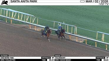 One More Time (Outside) and Voldemort Worked 4 Furlongs in 48.20 at Santa Anita Park on March 2nd, 2026