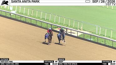 He's Got Fire (Outside) and Beep Worked 4 Furlongs at Santa Anita Park on September 26th, 2026