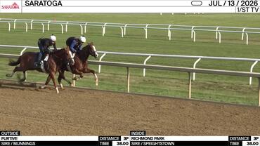 Furtive (Outside) and Richmond Park Worked 3 Furlongs in 38.00 at Saratoga on July 13th, 2026