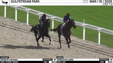 Rules of the Road (Outside) and Sherlock's Jewel Worked 4 Furlongs at Gulfstream Park on March 15th, 2026