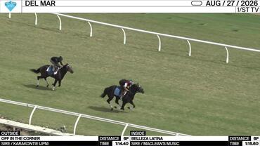 Off in the Corner (Outside) and Belleza Latina Worked 6 Furlongs at Del Mar on August 27th, 2026
