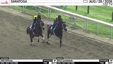 High Official (Outside) and Bold Leadership Worked 4 Furlongs in 49.77 at Saratoga on August 29th, 2026