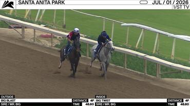 Big Blast (Outside) and Big Twist Worked 4 Furlongs in 48.60 at Santa Anita Park on July 1st, 2026