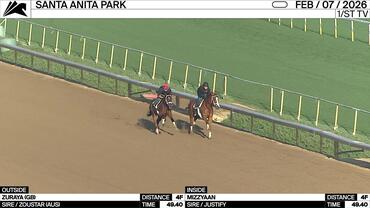 Zuraya (Outside) and Mizzyaan Worked 4 Furlongs in 49.40 at Santa Anita Park on February 7th, 2026