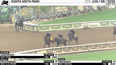 Lease Instead (Outside), Polly Purebred (Middle) and High Pronto Worked at Santa Anita Park on June 6th, 2026