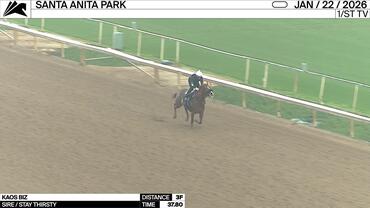 Kaos Biz Worked 3 Furlongs in 37.80 at Santa Anita Park on January 22nd, 2026
