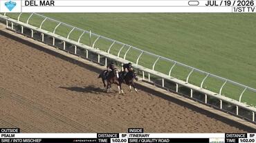 Psalm (Outside) and Itinerary Worked 5 Furlongs in 1:02.00 at Del Mar on July 19th, 2026