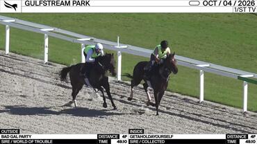 Bad Gal Party (Outside) and Getaholdayourself Worked 4 Furlongs in 49.10 at Gulfstream Park on October 4th, 2026