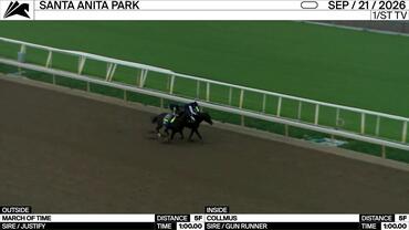 March of Time (Outside) and Collmus Worked 5 Furlongs in 1:00.00 at Santa Anita Park on September 21st, 2026
