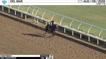 Ford Frenzy Worked 5 Furlongs in 1:01.00 at Del Mar on August 8th, 2026
