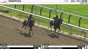 Courting (Outside) and Zany Worked 4 Furlongs in 47.79 at Saratoga on July 13th, 2026