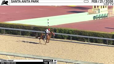 Cosmo Friday Worked 5 Furlongs in 1:02.20 at Santa Anita Park on February 21st, 2026