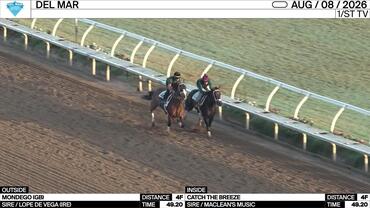Mondego (Outside) and Catch the Breeze Worked 4 Furlongs in 49.20 at Del Mar on August 8th, 2026
