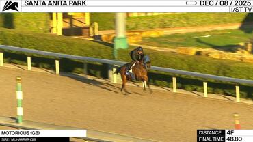 Motorious Worked 4 Furlongs in 48.80 at Santa Anita Park on December 8th, 2025
