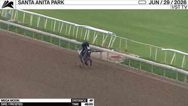 Mega Moon Worked 4 Furlongs in 49.00 at Santa Anita Park on June 29th, 2026