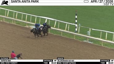 Tapatia Mia (Outside) and Bluegrass Go Go Worked 4 Furlongs in 48.20 at Santa Anita Park on April 27th, 2026