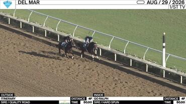 Itinerary (Outside) and Go Ralph Worked 4 Furlongs in 50.00 at Del Mar on August 29th, 2026