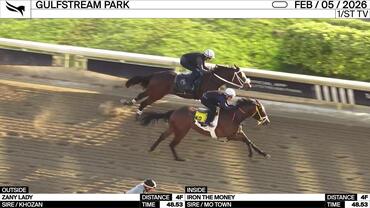 Zany Lady (Outside) and Iron the Money Worked 4 Furlongs in 48.53 at Gulfstream Park on February 5th, 2026