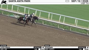 Lucky Sniper (Outside) and Schooner Worked 4 Furlongs at Santa Anita Park on September 12th, 2026