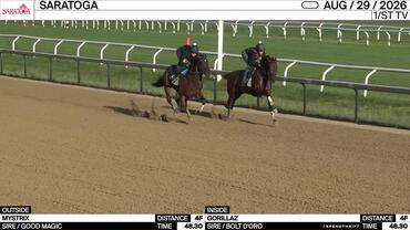 Mystrix (Outside) and Gorillaz Worked 4 Furlongs in 48.30 at Saratoga on August 29th, 2026