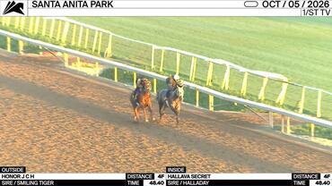 Honor J C H (Outside) and Hallava Secret Worked 4 Furlongs in 48.40 at Santa Anita Park on October 5th, 2026