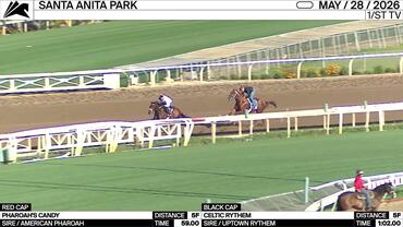 Pharoah's Candy (Red Cap) and Celtic Rythem Worked 5 Furlongs at Santa Anita Park on May 28th, 2026
