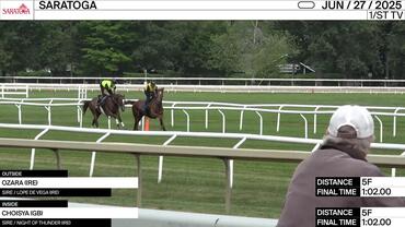 Ozara (Outside) and Choisya Worked 5 Furlongs in 1:02.00 at Saratoga on June 27th, 2025