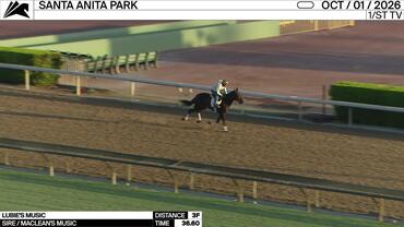 Lubie's Music Worked 3 Furlongs in 36.60 at Santa Anita Park on October 1st, 2026
