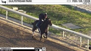 Thunder Roll Worked 4 Furlongs in 49.12 at Gulfstream Park on February 8th, 2026