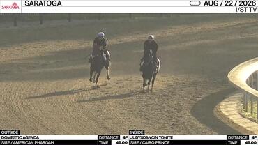 Domestic Agenda (Outside) and Judysdancin Tonite Worked 4 Furlongs in 49.00 at Saratoga on August 22nd, 2026