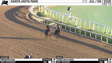Imnosurething (Outside) and Looks Like N Angel Worked 4 Furlongs in 47.20 at Santa Anita Park on July 6th, 2026
