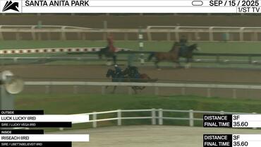 Luck Lucky (Outside) and Iriseach Worked 3 Furlongs in 35.60 at Santa Anita Park on September 15th, 2025