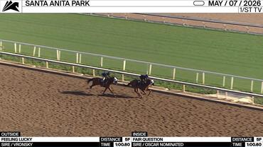 Feeling Lucky (Outside) and Fair Question Worked 5 Furlongs in 1:00.60 at Santa Anita Park on May 7th, 2026
