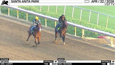 Sir Davis (Outside) and Sudeikis Worked 4 Furlongs in 49.60 at Santa Anita Park on April 22nd, 2026
