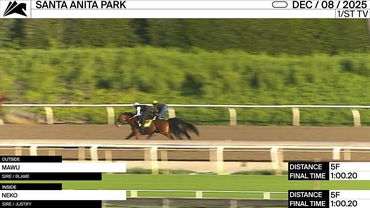 Mawu (Outside) and Neko Worked 5 Furlongs in 1:00.20 at Santa Anita Park on December 8th, 2025