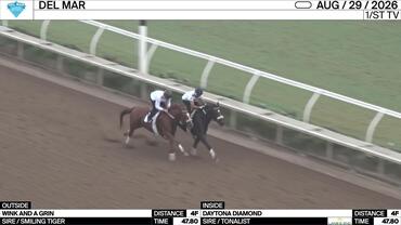 Wink and a Grin (Outside) and Daytona Diamond Worked 4 Furlongs in 47.80 at Del Mar on August 29th, 2026