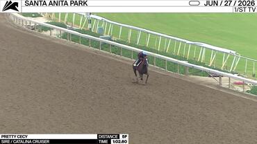 Pretty Cecy Worked 5 Furlongs in 1:02.60 at Santa Anita Park on June 27th, 2026