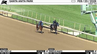 Ball Don't Lie (Outside) and Knave of Hearts Worked 4 Furlongs in 48.00 at Santa Anita Park on February 23rd, 2026