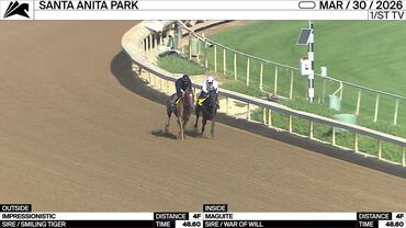 Impressionistic (Outside) and Maguite Worked 4 Furlongs in 48.60 at Santa Anita Park on March 30th, 2026