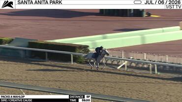 Packs a Wahlop Worked 5 Furlongs in 59.00 at Santa Anita Park on July 6th, 2026