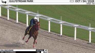 Full Disclosure Worked 4 Furlongs in 48.41 at Gulfstream Park on October 24th, 2026