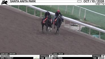 Back Burn (Dark Bay) and Italio Worked 5 Furlongs in 1:00.20 at Santa Anita Park on October 10th, 2026